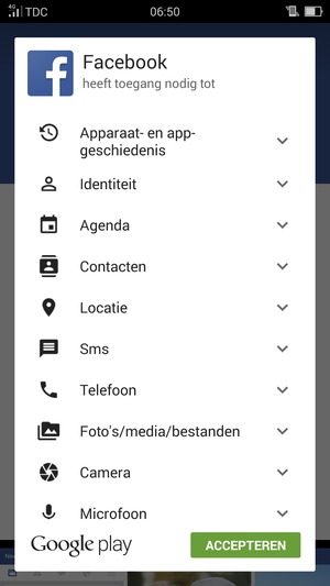 Selecteer ACCEPTEREN