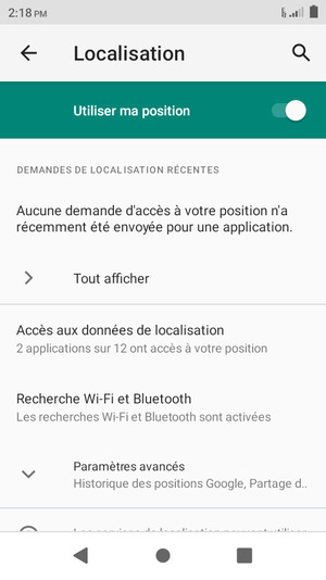 Désactiver le Localisation