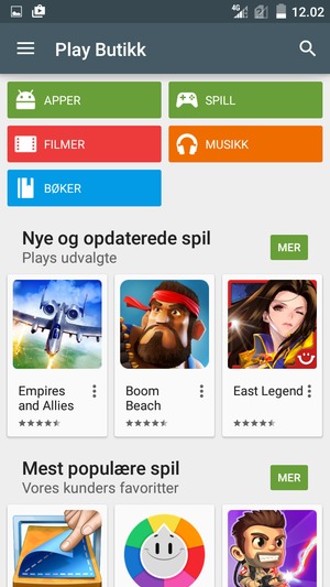 Velg søk-knappen