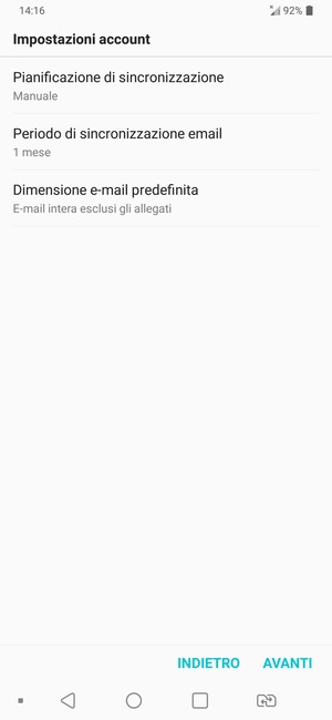 Seleziona AVANTI