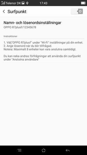 Välj Namn- och lösenordsinställningar