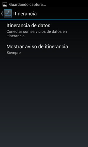 Seleccione Itinerancia de datos