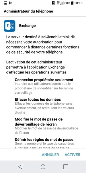Sélectionnez ACTIVER