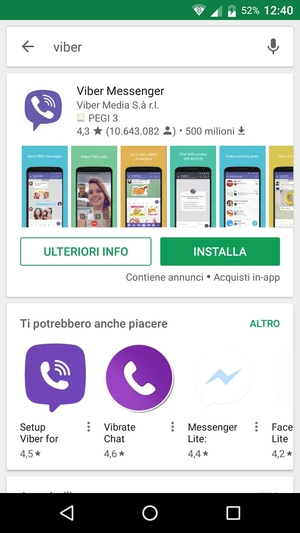 Seleziona l'applicazione