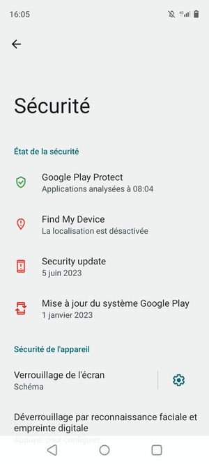 Votre téléphone est maintenant sécurisé par un écran de verrouillage