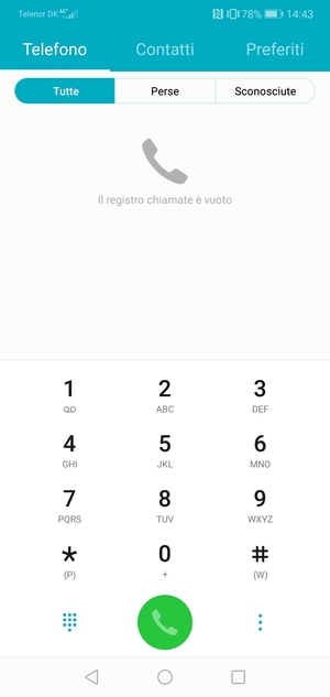 Premi e tieni premuto il numero 1