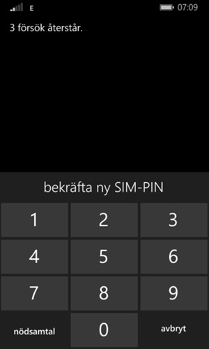 Bekräfta din nya SIM-PIN