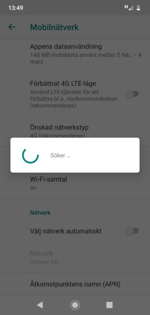 Vänta på att sökningen avslutas