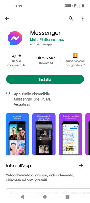 Seleziona Installa