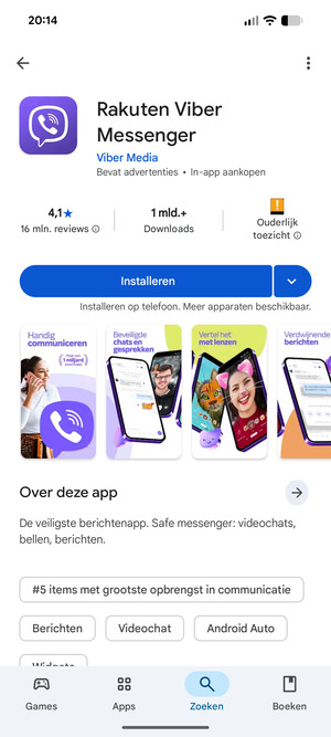 Selecteer Installeren