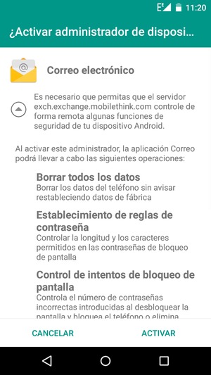 Seleccione ACTIVAR