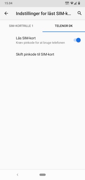 Vælg Public og Skift pinkode til SIM-kort