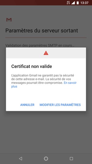 Sélectionnez MODIFIER LES PARAMÉTRES