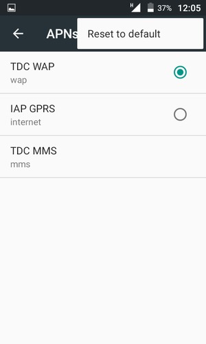 Select Reset to default