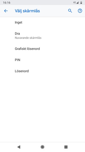 Välj Grafiskt lösenord