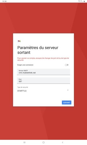 Sélectionnez Type de sécurité