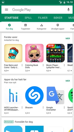 Velg søkefelt