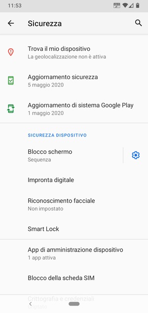 Seleziona Blocco della scheda SIM