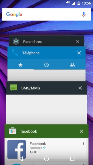 Faites glisser les applis vers la droite pour les fermer