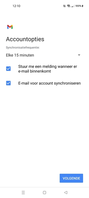 Selecteer VOLGENDE