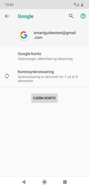 Vælg Kontosynkronisering