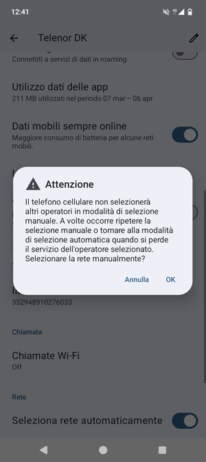 Seleziona OK