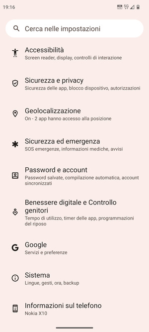Scorri e seleziona Sistema