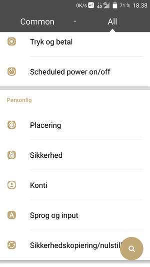 Scroll til og vælg Konti