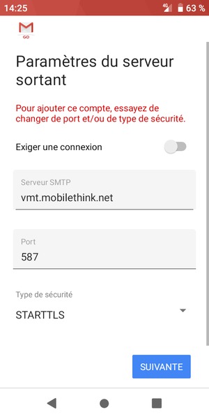 Sélectionnez Type de sécurité