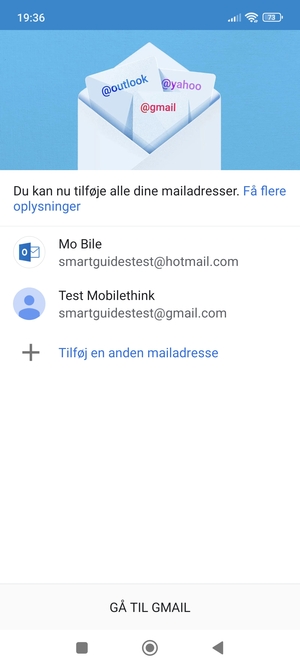 Vælg GÅ TIL GMAIL