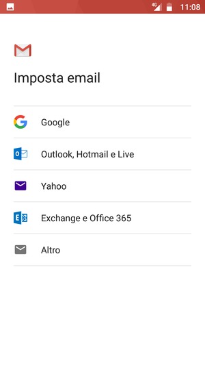 Seleziona Exchange e Office 365