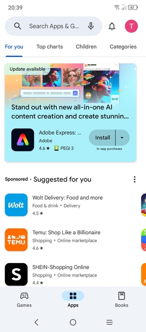Select the Search bar