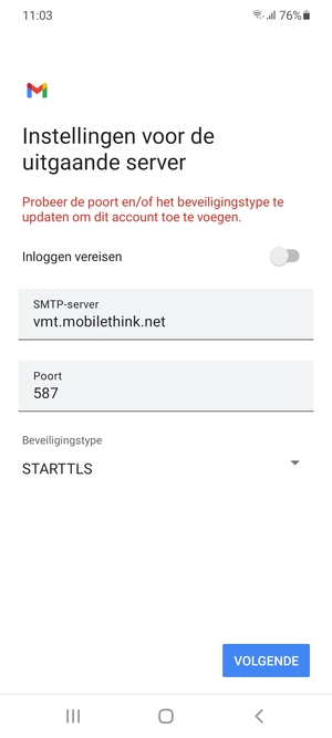 Selecteer Beveiligingstype
