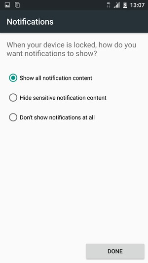 Select your preferred option and select DONE