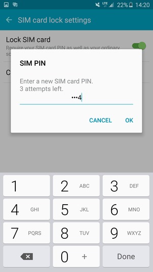 Enter your New SIM card PIN and select OK