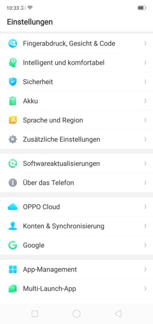 Scrollen Sie und wählen Sie Zusätzliche Einstellungen