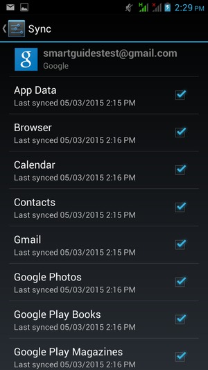 Make sure Contacts is selected