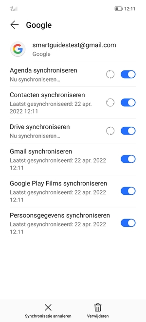 Uw gegevens worden gesynchroniseerd