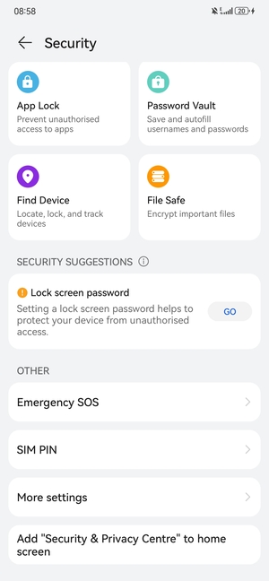 Scroll to and select SIM PIN