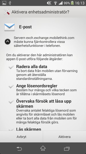 Välj Aktivera