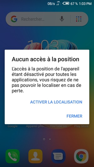 Sélectionnez FERMER