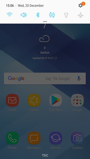 Slide down the top menu again