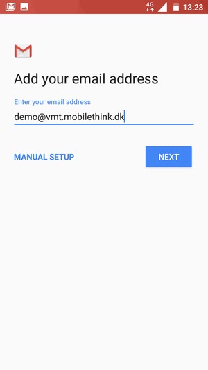Enter your Email address and select NEXT