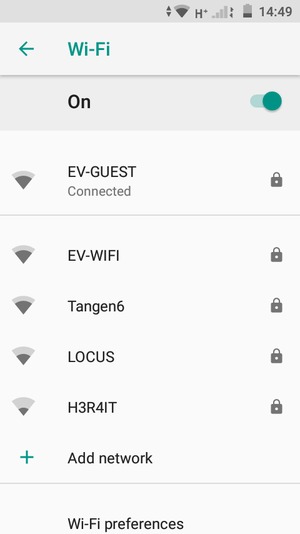 You are now connected to the Wi-Fi network
