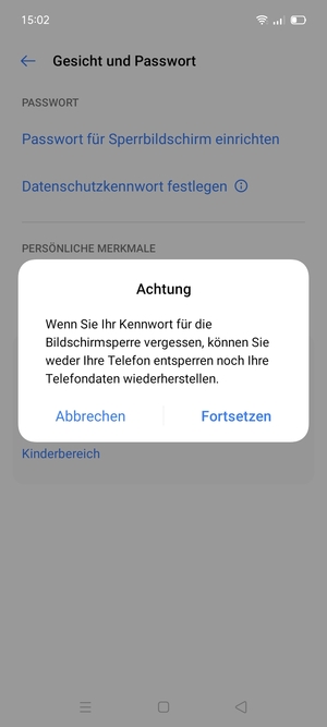 Wählen Sie Fortsetzen