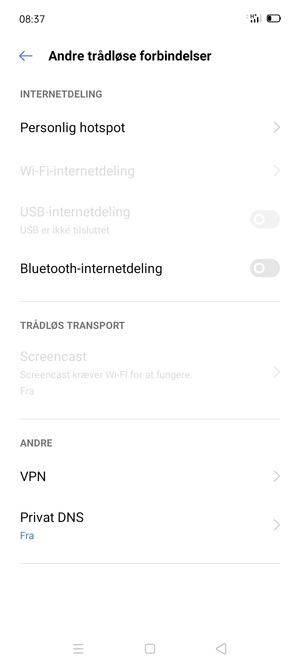 Vælg Personlig hotspot