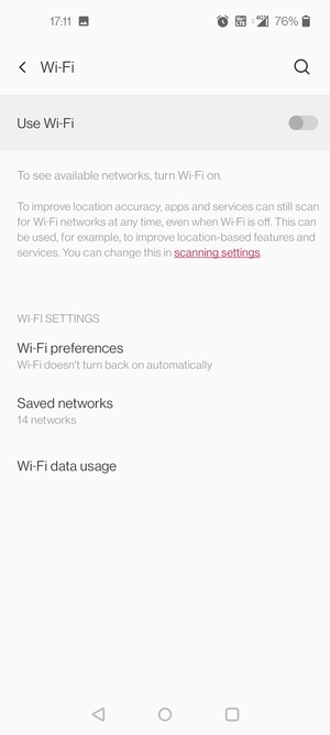 Turn on Use Wi-Fi