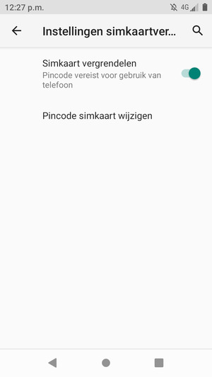 Selecteer Pincode simkaart wijzigen