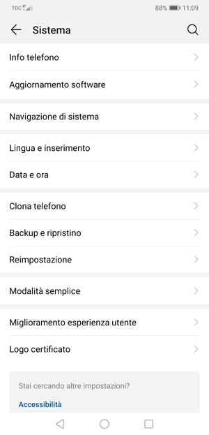 Seleziona Backup e ripristino