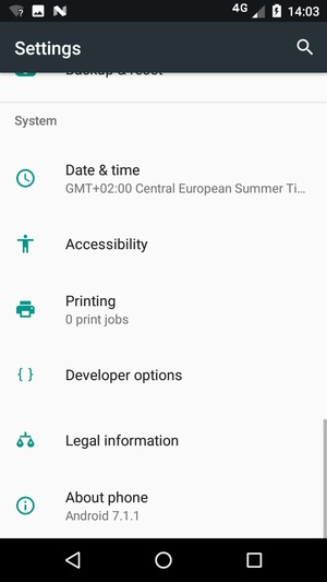 Scroll to and select About phone